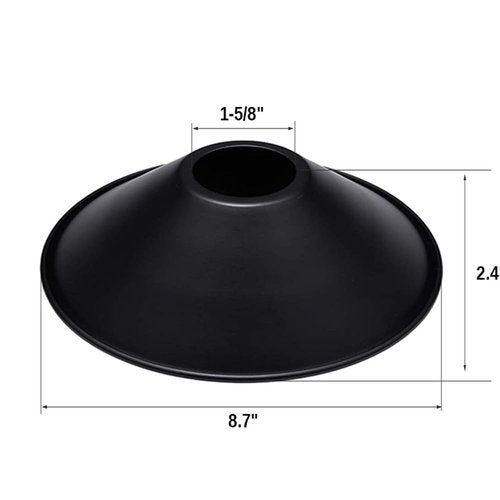CUFEAL 3-Pack 8.7"Industrial Iron Lamp Shade, Light Cone Shade Black Pendant Light Covers, Vintage Metal Replacement Lampshade, Ceiling Chandelier Shade, Wall Lamp Shade