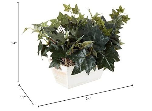 Nearly Natural Ivy with White Wash Planter Silk Plant