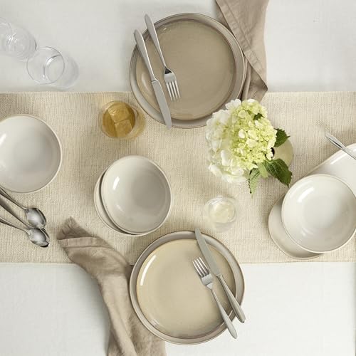 Oneida Silverware Set For 8, Mooncrest 45-Piece Everyday Flatware Set with Serving Utensils, Service For 8, 18/0 Stainless Steel and Dishwasher Safe, Knives Spoons And Forks Sets (Silver, 45 Piece)