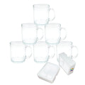 MR.R 11oz Sublimation Blanks Glass Clear Transparent Mug,Coffee Mugs with Handle for Heat Thermal Coating Transfer,Set of 6