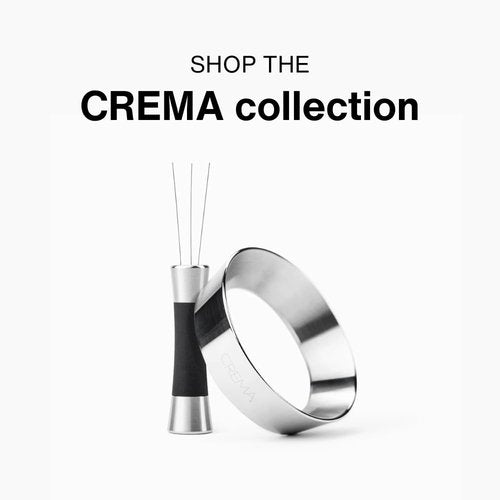 CREMA Coffee Products Weiss Distribution Technique (WDT) Tool | Even Coffee Ground Distribution for Better Extraction | Stainless Steel with Silicone Grip | Includes 6 Pins & Storage Vault | Silver