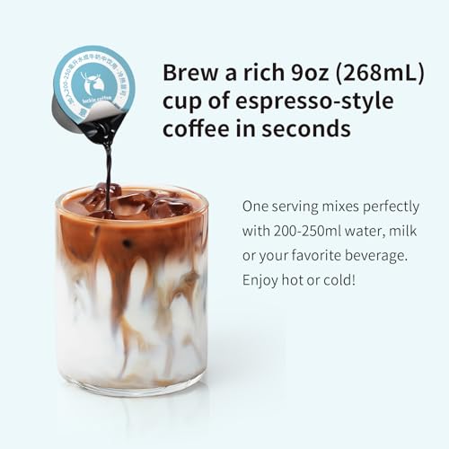 Luckin Sugar-Free Coffee Concentrate,(32 Count) On-the-Go Instant Coffee Liquid for Cold Brew, Lattes & Daily Drinks. Peel and Pour Pods Hot or Iced.