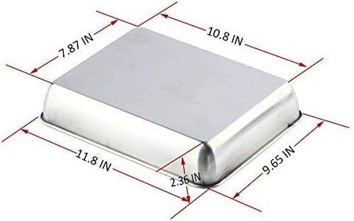 **Regine Switzerland Heavy Duty Stainless Steel Baking Sheet - Superior Mirror Finish, Dishwasher Safe | 9.65" x 11.8" x 2.36"**