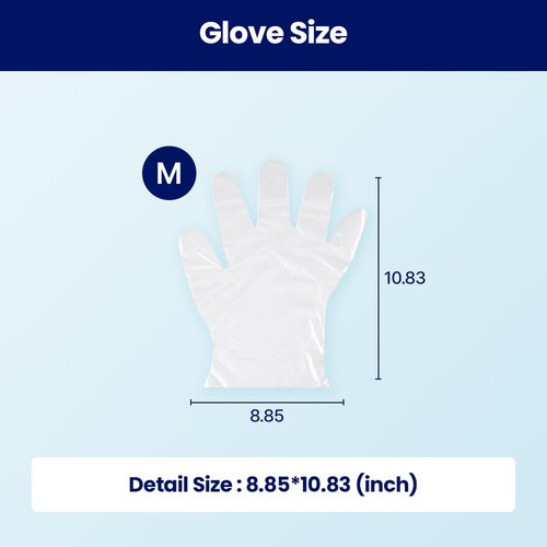 CLEANWRAP Disposable Gloves - LDPE, BPA FREE (500 Piece) - Mothers Day Gifts for Mom I Food Service & Clean Disposable Plastic Gloves Korean, Clean Vinyl Glove