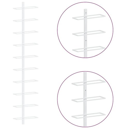 vidaXL Wall-Mounted Wine Rack for 10 Bottles, Hanging Wine Bottle Holder, Wine Shelf Rack for Home Kitchen Pantry Bar, White Metal