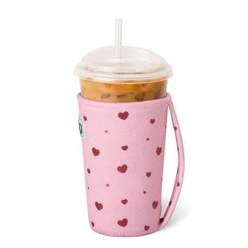 Swig Life Medium Iced Cup Coolie, Standard 22oz Iced Coffee Cup Insulator Sleeve with Handle, Neoprene Insulated Coolie Keeps Drinks Cold (Sweethearts)