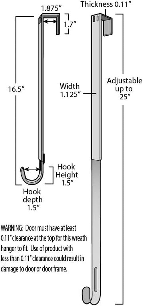 Haute Decor Wreath Hanger - Adjustable Length with 20 Lb. Capacity for Versatile Display