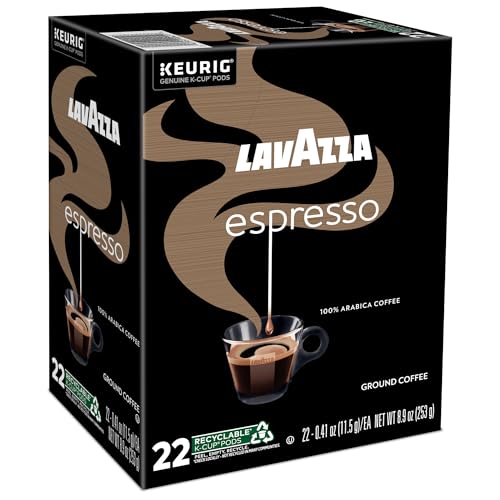 Lavazza Espresso, Single-Serve Keurig K-Cup Pods, Medium Roast Coffee, 88-Count Box (4 Packs of 22)