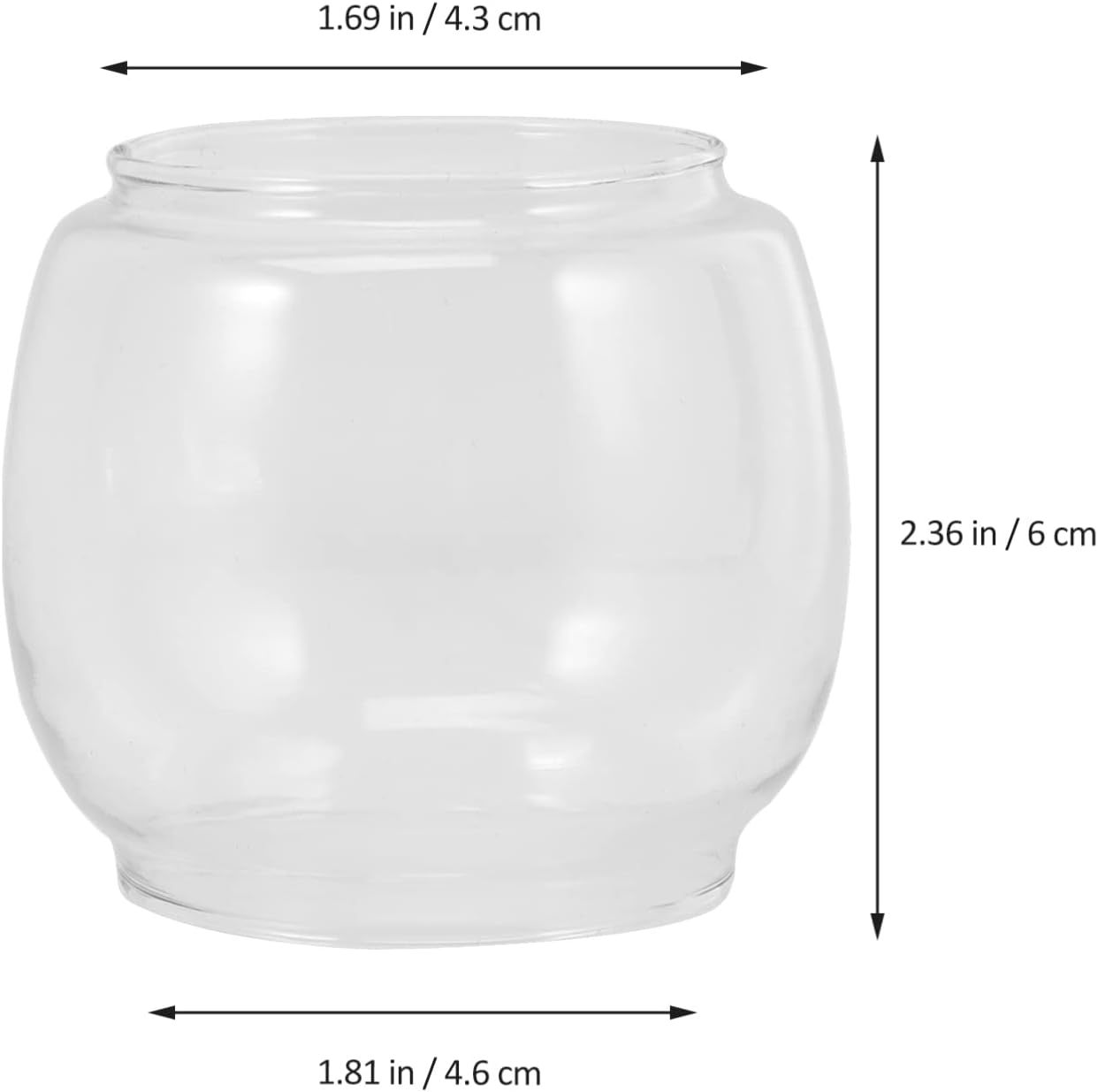Uonlytech Oil Lamp Shade Glass - Vintage Round Kerosene Lamp Cover | 2.36 Inch Clear Protector for Home & Outdoor Lighting