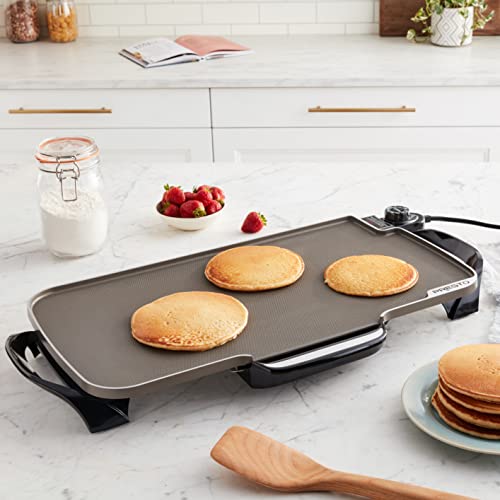 Presto 07062-22-Inch Ceramic Removable Handles Electric Griddle, Grey Ceramic