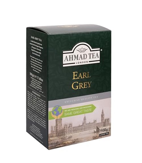 Ahmad Tea Black Tea, Earl Grey Loose Leaf, 500 Gram Box