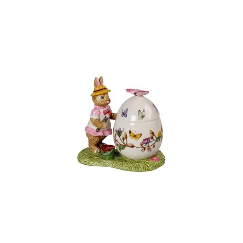 Villeroy & Boch Bunny Tales Egg Tin Anna Paints Figure for Easter Board in Hard Porcelain 11 x 6.5 x 10 cm, 11x6,5x10, Colourful