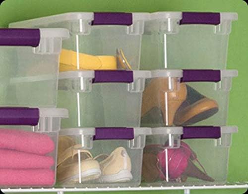 Sterilite 6 Qt ClearView Latch Storage Box - Stackable Plastic Organizer for Shoes | 12-Pack, Clear