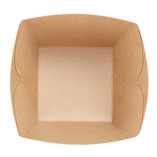 Restaurantware-Bio Tek 4.3 x 3.2 Inch Snack Boxes, 200 Disposable French Fry Boxes - PE Lining, Hot And Cold Friendly, Paper Party Food Box, Stackable
