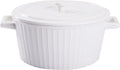 WHJY Ceramic Casserole Dish - Colorful White 1 Quart Bakeware with Lid for Oven Cooking