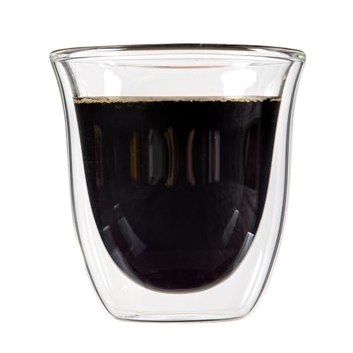 Restaurantware Coffee Cup 12 Pack of 2.72 oz Insulated Double-Wall Glass Borosilicate Coffee Cup Espresso Shot Dishwasher Safe For Hot Drinks