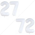 GOER 27th Birthday Party Balloons - 42 Inch Jumbo White Foil Helium Balloons for Celebrations