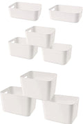 Amyup Set Of 8 Plastic Storage Bins,Versatile Kitchen Pantry Organization and Storage,for Plastic Storage Container Under Bed,Under Sink Bathroom Organizer (White, 8 Pack