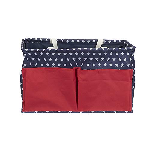 Household Essentials Red, White, and Blue Krush Container All-Purpose Utility Tote with Pockets