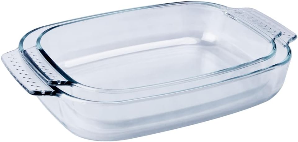Skiennix 3-Piece Tempered Glass Bakeware Set | Oven & Dishwasher Safe Casserole Dishes - 1.8QT, 2.5QT, 3.1QT