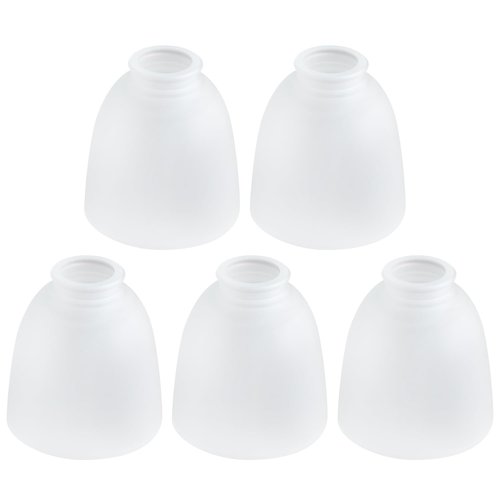 Eietonte 5 Pack White Frosted Glass Shade Replacements, Ceiling Fan Light Covers Glass Globes Lampshades for Chandelier, 4.92"High, 4.72"Diameter, 1.65 "Fitter, Bell Shaped Glass Shades for Vanity