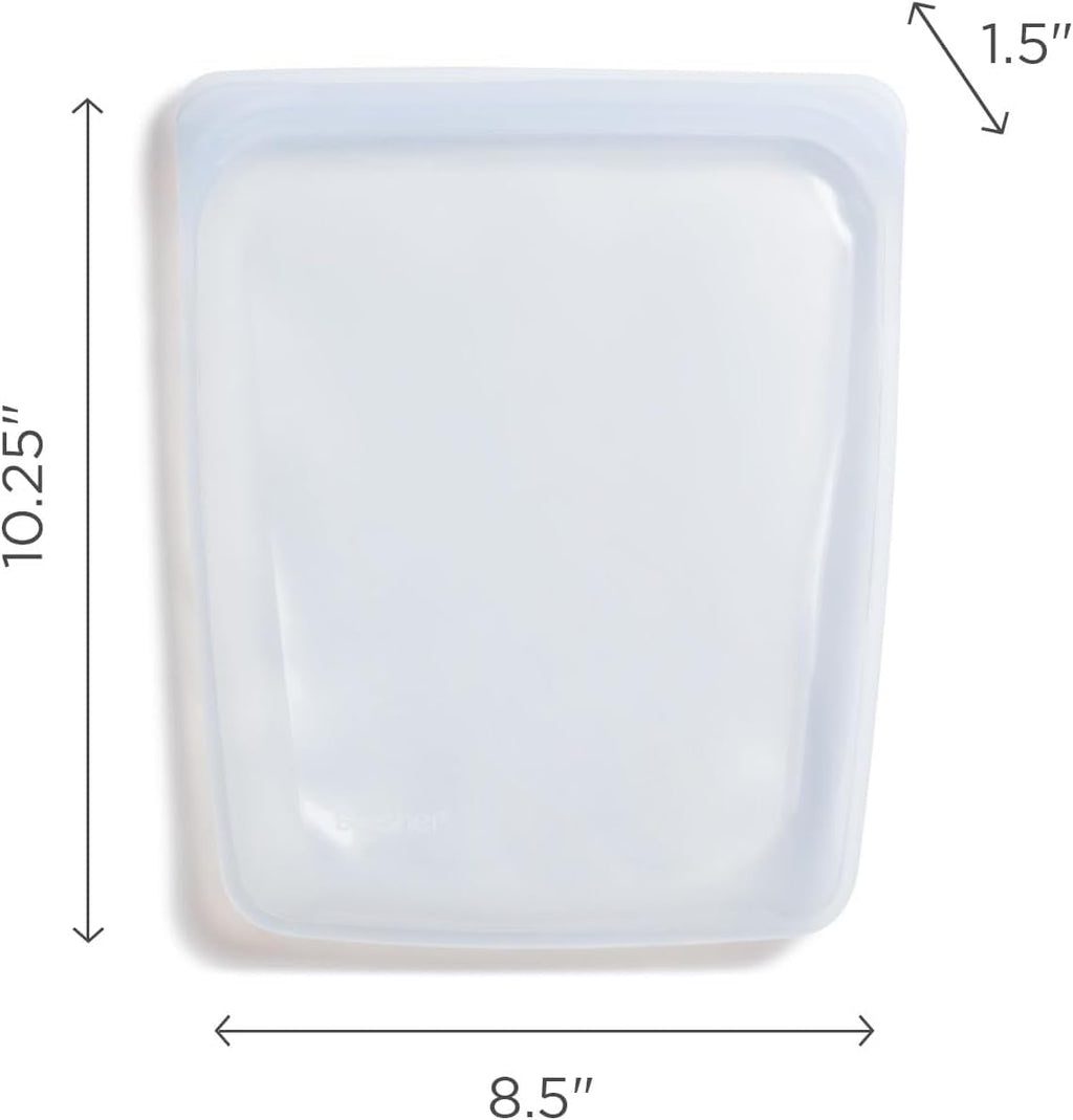 Stasher Silicone Reusable Food Storage Bag - Eco-Friendly Half Gallon | 64 oz Clear, Microwave & Dishwasher Safe