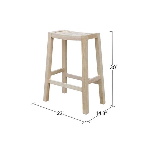 IC INTERNATIONAL CONCEPTS Ranch Stool - 30" Seat Height Unfinihsed