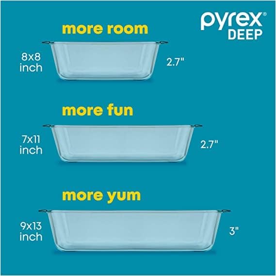 Pyrex Deep Glass Baking Dish - 9x13-Inch Casserole Dish with Lid | Oven, Freezer & Microwave Safe