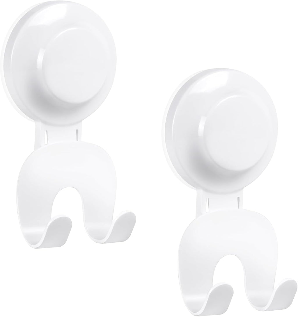 VIS'V Suction Cup Razor Holder - Removable & Reusable Shower Hooks for His and Hers | White, 2 Pcs