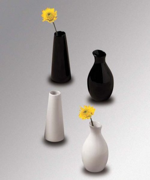 American Metalcraft BVJGG4 3-7/8” High Ceramic Jug Vase(Pack of 12), White