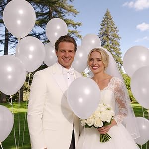 Pearl White Latex Balloons by [Brand Name] - 110pcs 12-Inch Balloons for Birthday Parties & Baby Showers