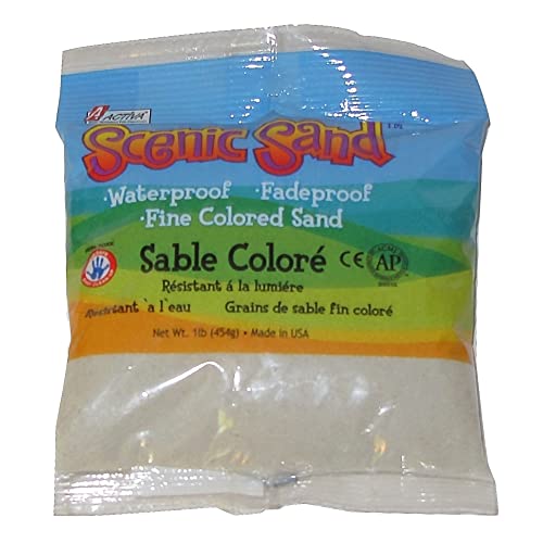 Activa White Scenic Colored Sand, 1lb (454g) | Vibrant, Fine Grain Colorfast Sand for Arts & Crafts