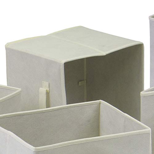 Winsome Fabric Capri Foldable Basket, Beige, 6/Pack (82611)