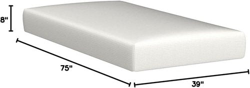 NapQueen Twin Size Mattress - 8 Inch Bamboo Charcoal Memory Foam Bed in a Box for Ultimate Comfort