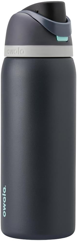 Owala FreeSip 32 oz Insulated Stainless Steel Water Bottle - BPA-Free with Straw | Foggy Tide Color for Sports & Travel