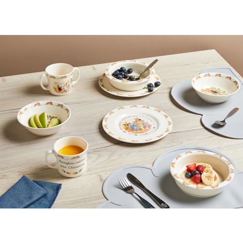 Royal Doluton Bunnykins 2-Piece (Plate & One Handled Mug) Christening Set, Multi