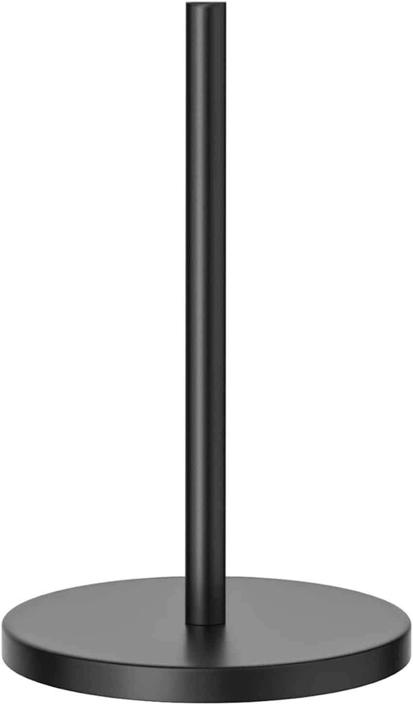 XL and Heavy Weighted Towel Holder, Premium Stainless Steel Large Black Paper Towel Holder, Unique and Modern Papertowel Dispenser with Heavy Base for Kitchen, Countertop, Cabinet, Napkin Roll