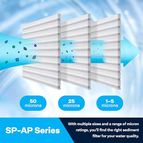 SpiroPure SP-AP810-BB 10x4.5 5 Micron Grooved Melt-Blown Polypropylene Sediment Water Filter Cartridge AP810 (Case of 8)