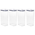 OXO Good Grips POP Container - Airtight Food Storage - 3.7 Qt Rectangle (Set of 4) for Cereal and More