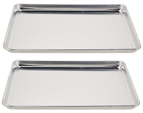 Vollrath (5303) Wear-Ever Half-Size Sheet Pans, Set of 2 (18-Inch x 13-Inch x 1-Inch, Aluminum)
