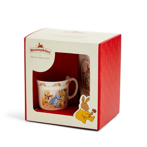 Royal Doluton Bunnykins 2-Piece (Plate & One Handled Mug) Christening Set, Multi