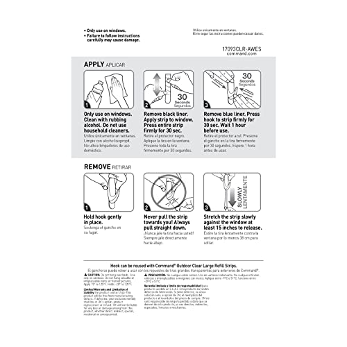 Command Hook, Large, Clear, 1-Hook (17093CLRES), Organize Damage-Free
