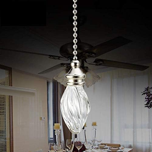 Mairuker 2 PCS Cute Ceiling Fan Pull Chain Extender, Fan Light Pulls Set Accesory with 12 Inch Length Bronze Chains and Crystal Glass Pendant Decor