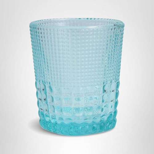 Fortessa Malcolm Iced Beverage Cocktail Glass 6 Pack, 15-Ounce, Pool Blue