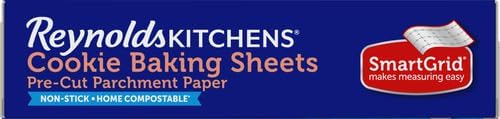 Reynolds Kitchens Baking Parchment Paper Sheets - Oven-Safe, Reusable, 12x16 in, 22 Count (Pack of 2)