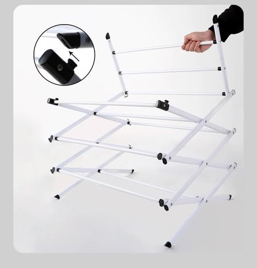 Maomo Metal Drying Rack - Tool-Free Installation, Space-Saving Telescoping Design | 16.93-29.92 Inches Wide, White