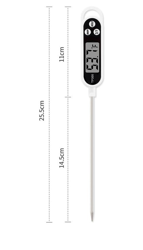 Digital Display Food Thermometer - 304 Stainless Steel Probe | Fast, Accurate Measurements, Waterproof