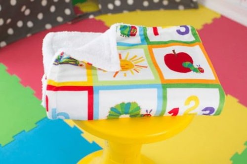2 Ply Plush Baby Blanket, Reversible World of Eric Carle The Very Hungry Caterpillar Print (Multi-Colored, 30 in. x 40 in.)