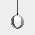 Lighten Chance Modern Round Pendant Light, 7.87“ Adjustable Hanging Lamp with Lampshade, White LED Chandelier Ceiling Lighting Fixture for Kitchen Island Bedroom Hallway Foyer Hall