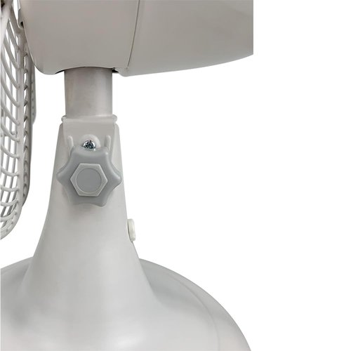 Good Housekeeping 92602 All-Metal 12" Retro Desk Office Table Fan with Wide Oscillation, 3-Speed Settings & Carrying Handle, Matte White